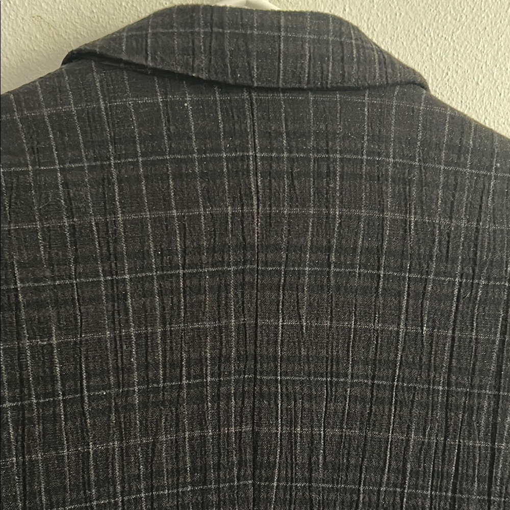 Sharp Vintage Gray/Brown Windowpane Wool Blend Db… - image 4